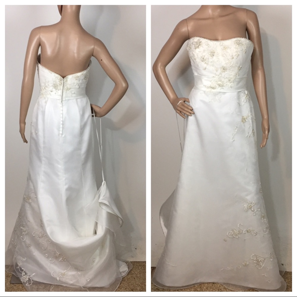 Wedding white dress aline size 8 bride
